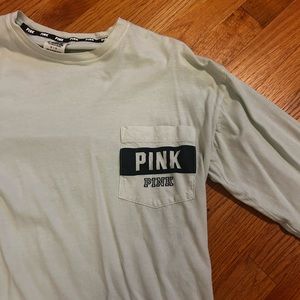 Victoria’s Secret Pink Long Sleeve Campus Tee Size Small Mint Color